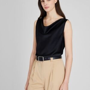 Club Monaco 100% Silk Cowl Neck Sleeveless Top